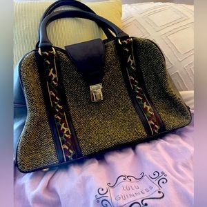 Lulu Guinness tweed and leather bag